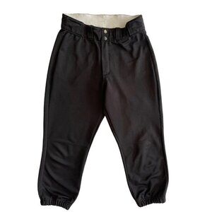 Women's HIGH FIVE Black Baseball Pants Medium Zip Front Uniform‎ Sports FLAW